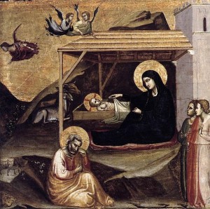 Taddeo Gaddi, Nativity, Fundación Colección Thyssen-Bornemisza, Pedralbes um 1325, (c)Wikicommons JarektuploadBot